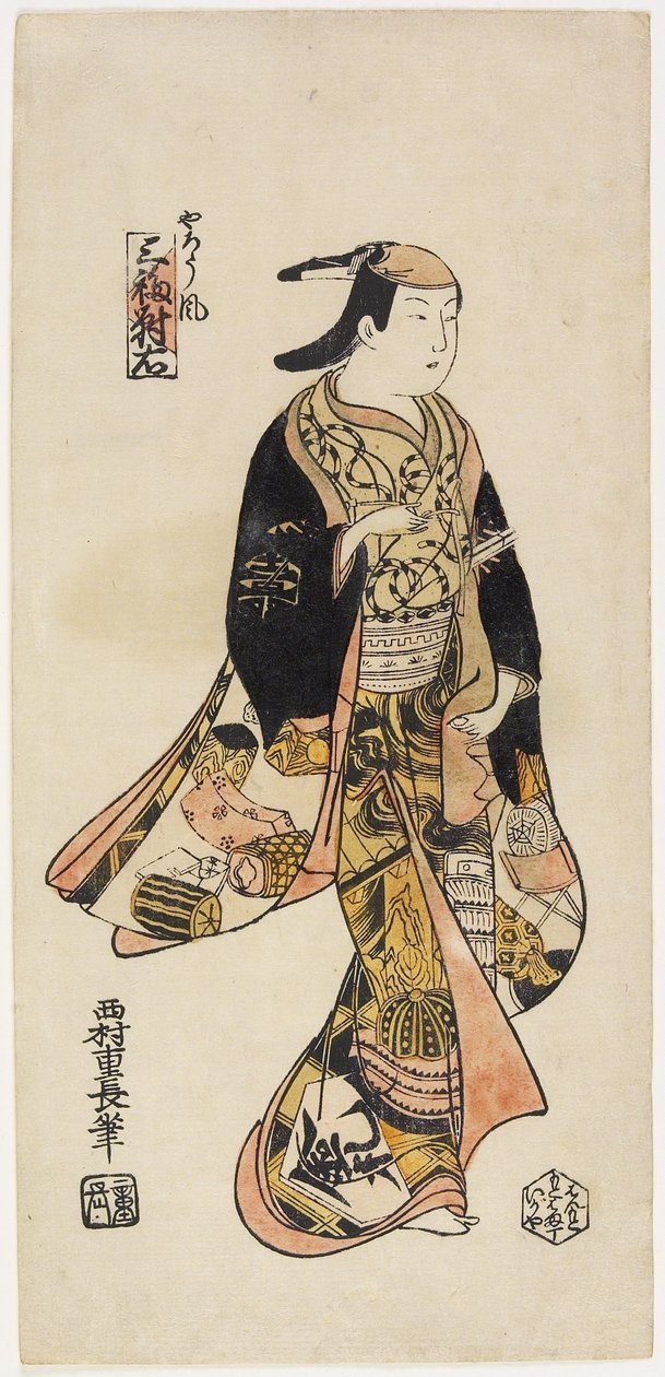 右：在演员的风格中，c。 1730 作者 西村重永