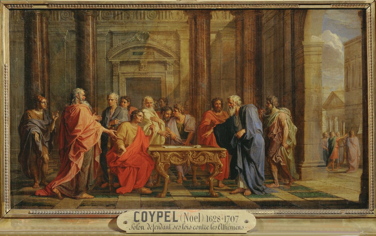 Solon soutenant la justice de ses lois contre les objections des Atheniens - 梭伦维护他的法律，反对雅典人的反对意见...... 作者 诺埃尔·科佩尔