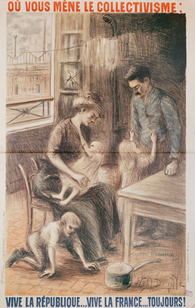 工厂工人之家，选举海报，1909年彩色光刻 作者 诺埃尔·多维尔（Noel Dorville）