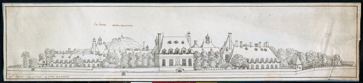 圣路易斯医院，约1677年（纸上笔墨）。 作者 诺埃尔·加斯林