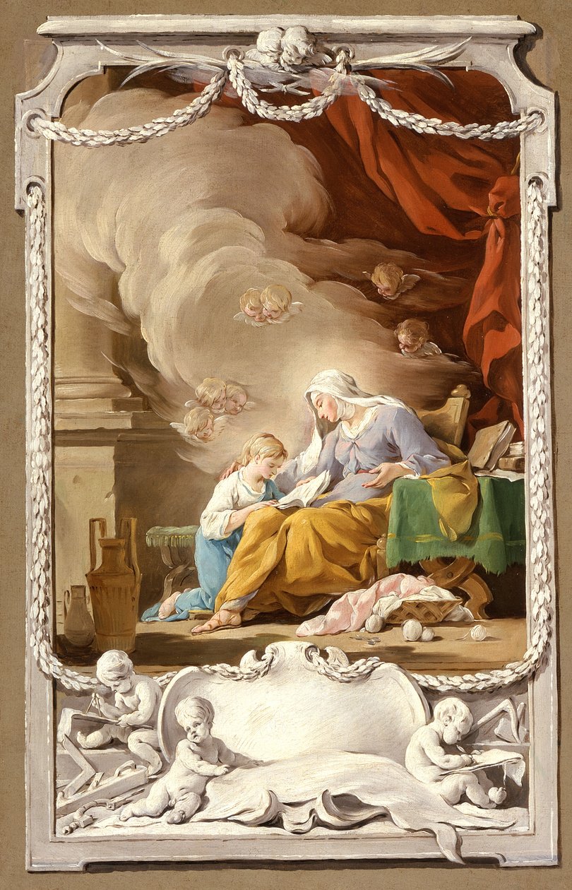 圣安妮向圣母显示以赛亚的预言，1749年 作者 诺埃尔·哈勒（Noel Halle）