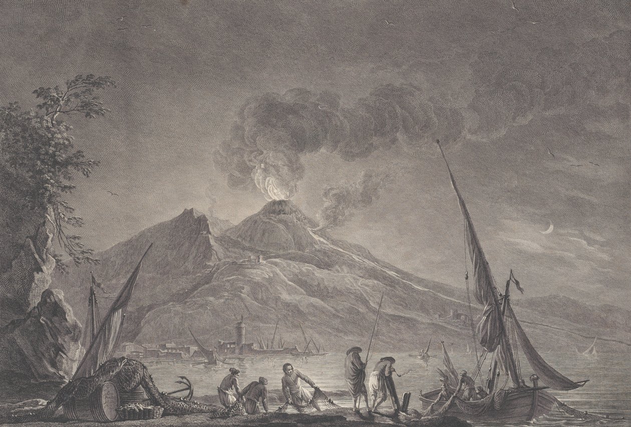维苏威火山1757年、1762年的景象。 作者 NoëlLe Mire