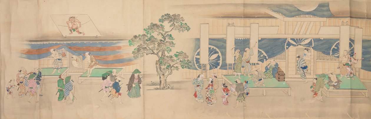 歌舞伎剧院，1822年。 作者 野野山光山