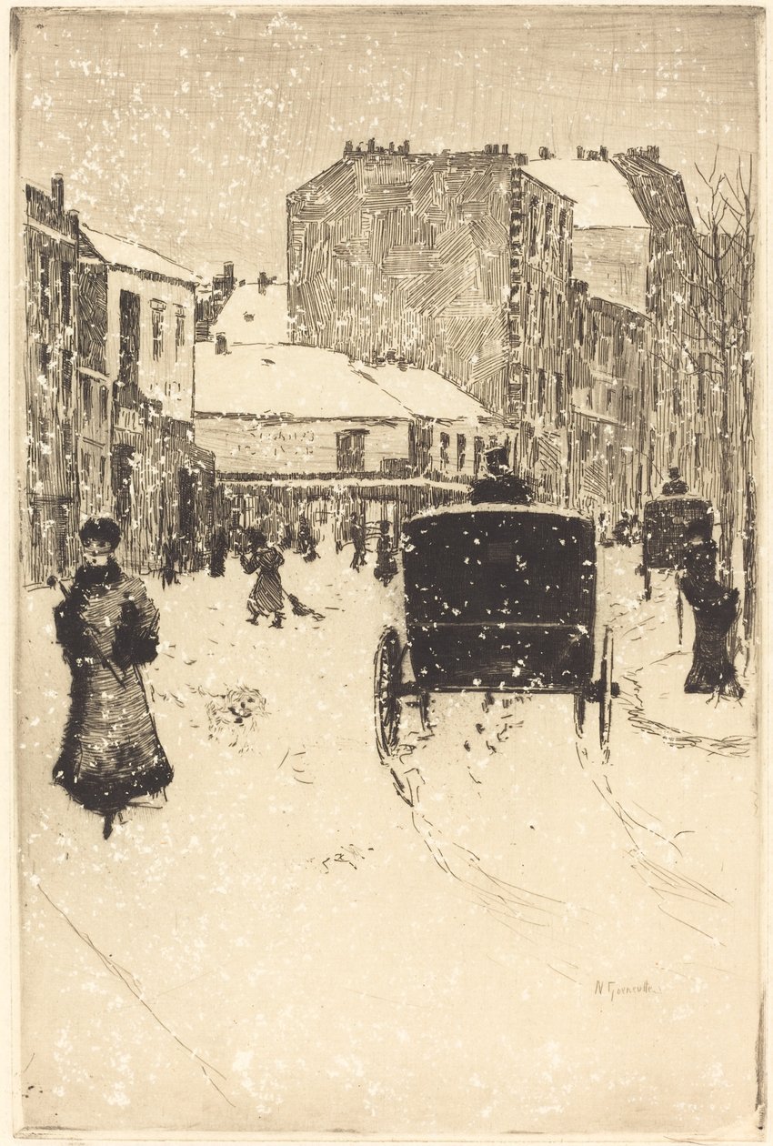 雪中的克利希林荫大道 (Le boulevard Clichy par un temps de neige) 作者 诺伯特·古纳特