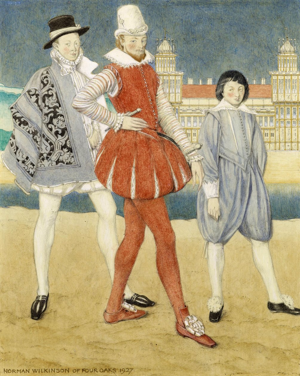 Mercutio和Benvolio  - ？罗密欧与朱丽叶，1927年（纸上写着） 作者 诺曼·威尔金森