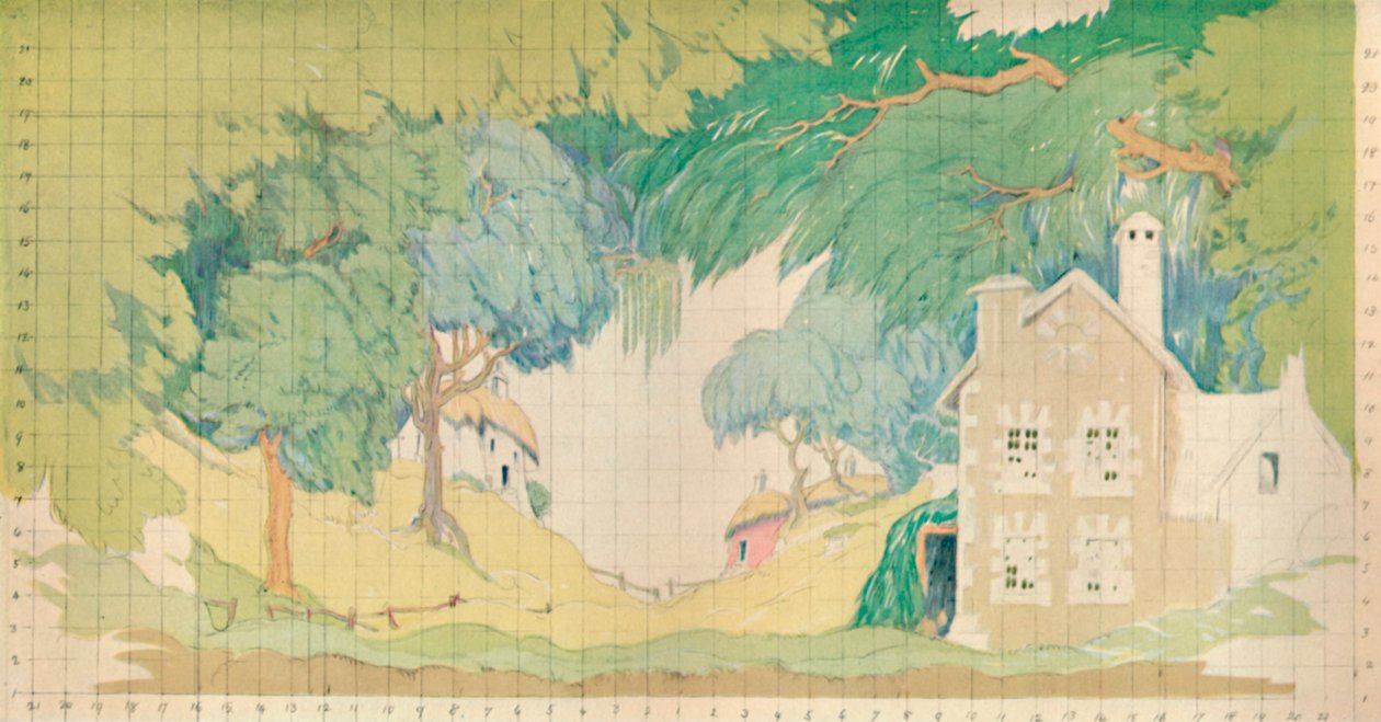 忠实的牧羊女》的舞台布置，约1927年 作者 四橡树的诺曼·威尔金森