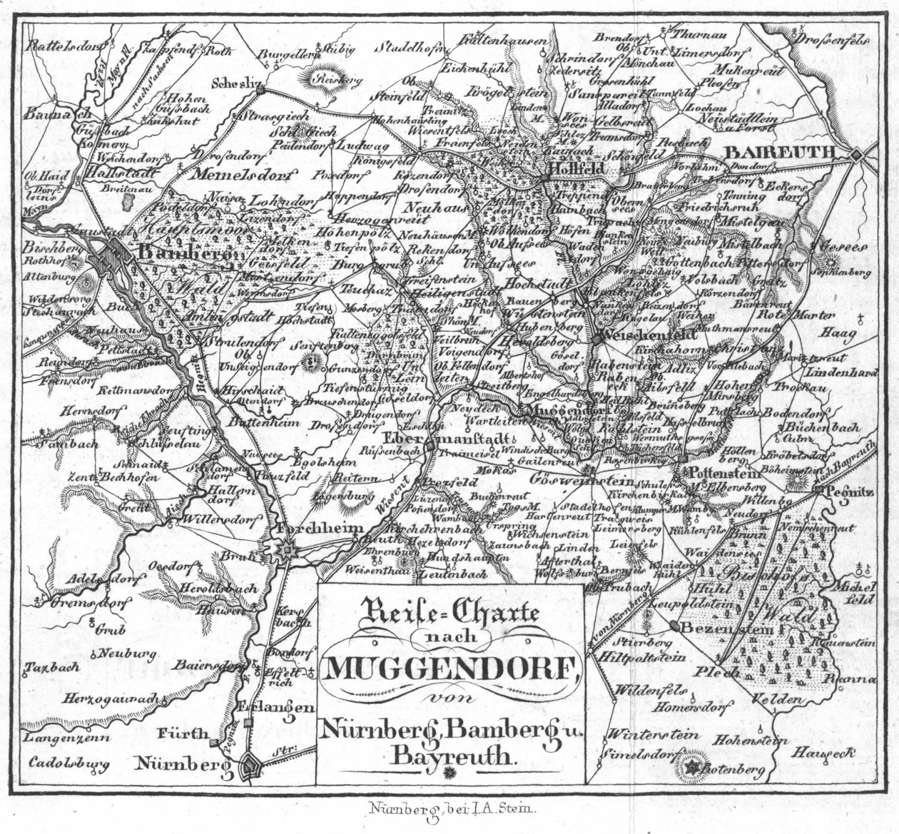 Charte到纽伦堡的Muggendorf，Bamberg u。拜罗伊特 作者 纽伦堡出版社JA Stein