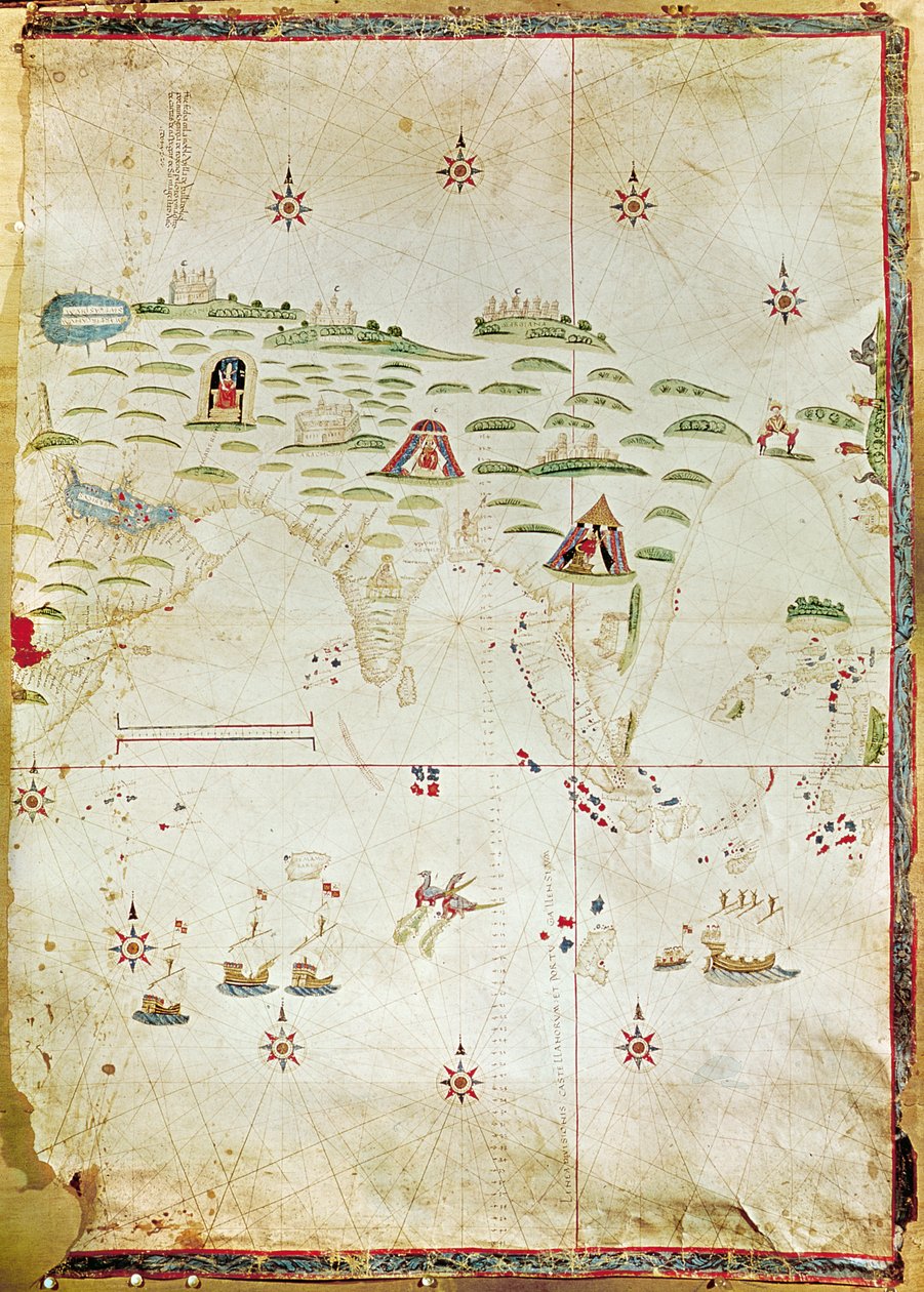 摩尔卡斯地图，1522年（牛皮纸上的手稿） 作者 努诺·加西亚·德·托雷诺