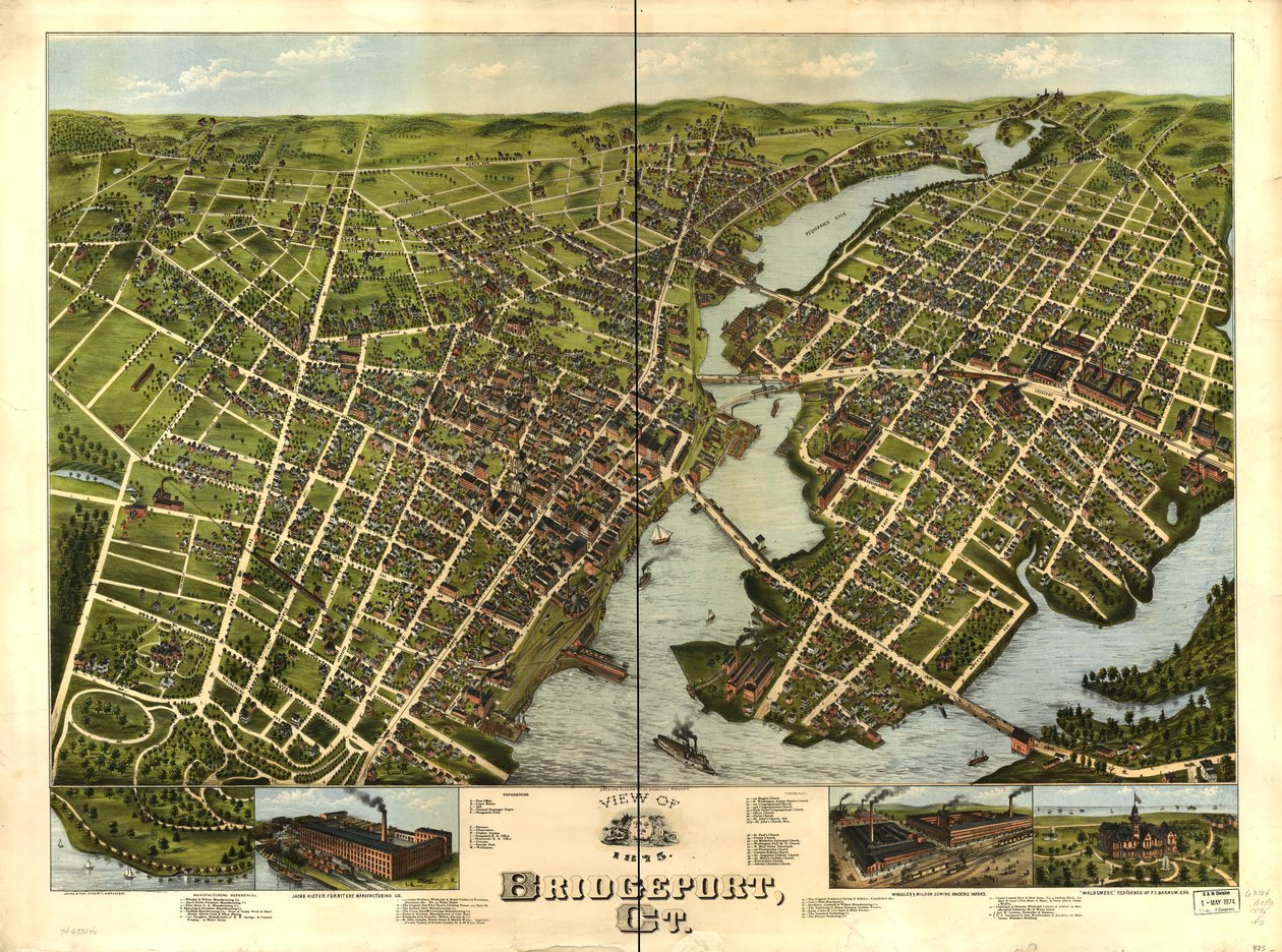 	View of Bridgeport, Ct. 1875. 作者 OH Bailey and Co. American Oleograph Co.
