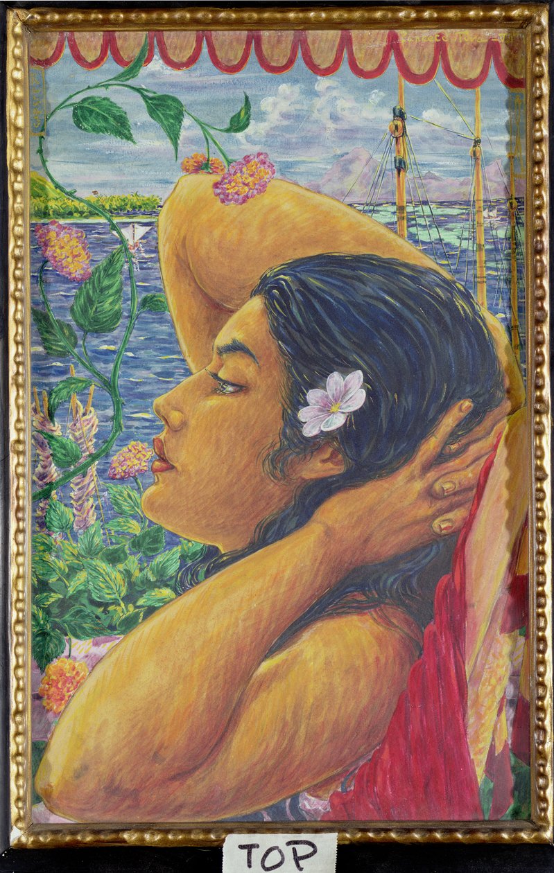 Vahine，Tahiti，c.1920（纸上写着） 作者 八度莫里洛