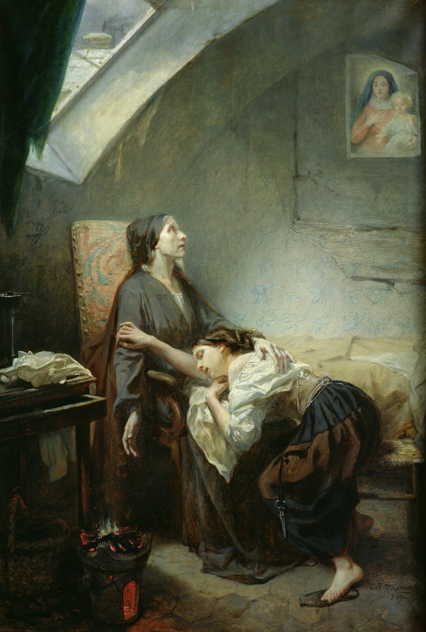 贫困家庭，或自杀，1849年 作者 八度塔萨特