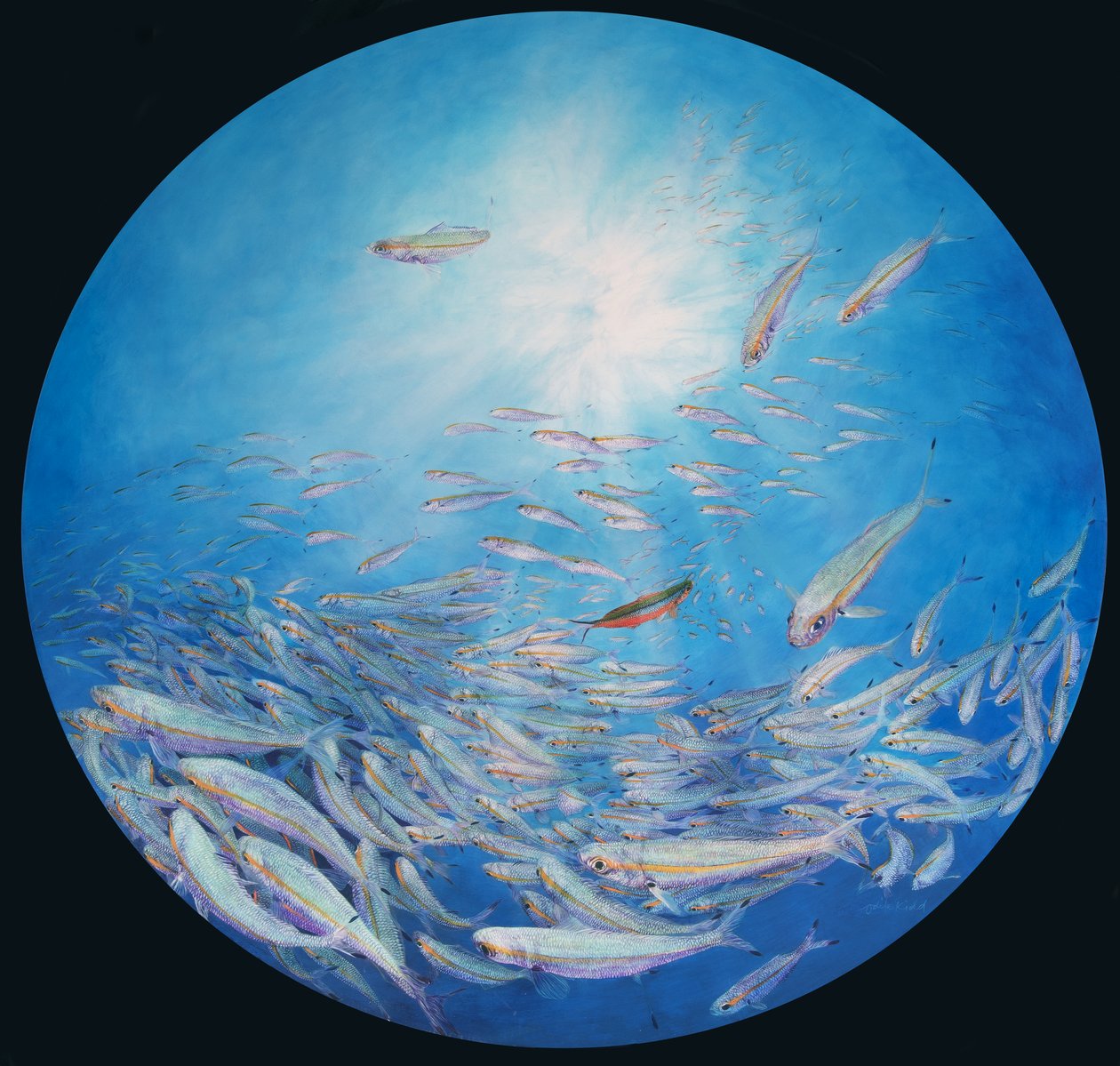 燧发枪手，2017（亚麻布丙烯酸树脂，郁金香画框） 作者 奥迪尔·基德