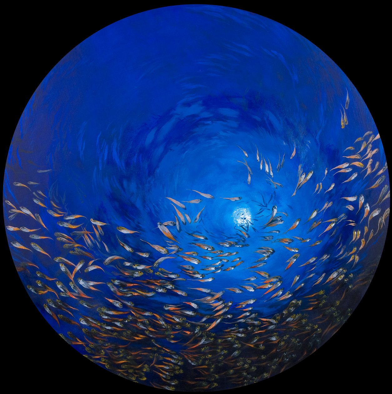 玻璃鱼 2，2009 年（木板亚麻布丙烯画） 作者 奥迪尔·基德