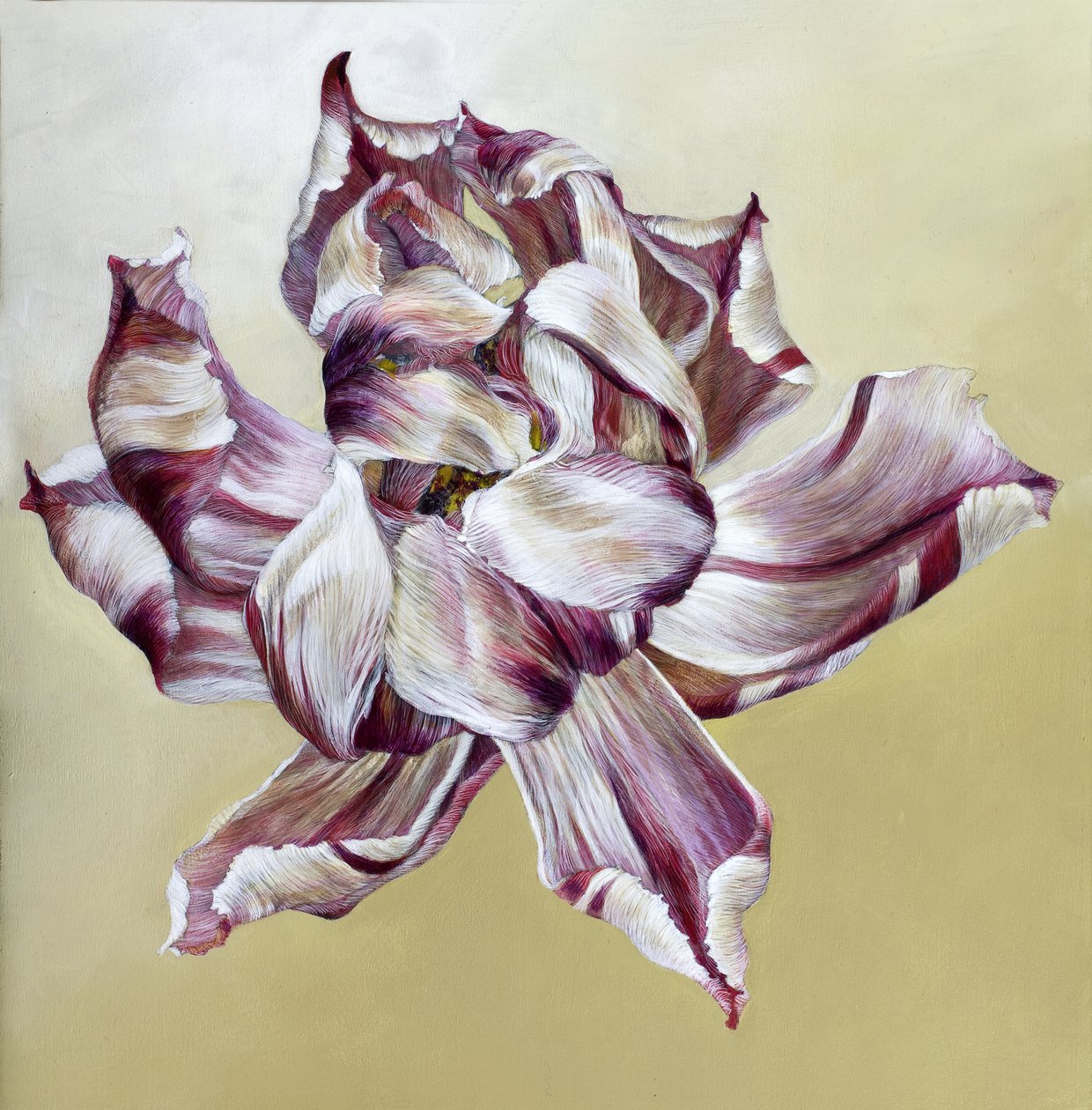 郁金香》，2013 年（木板上的丙烯画） 作者 奥迪尔·基德