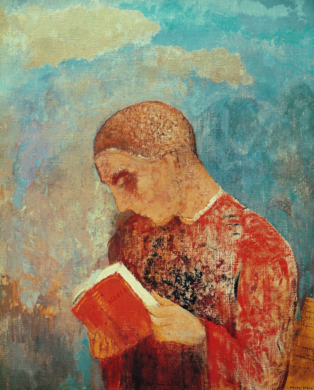 Alsace或Monk Reading，c.1914 作者 奥迪隆·雷顿（Odilon Redon）