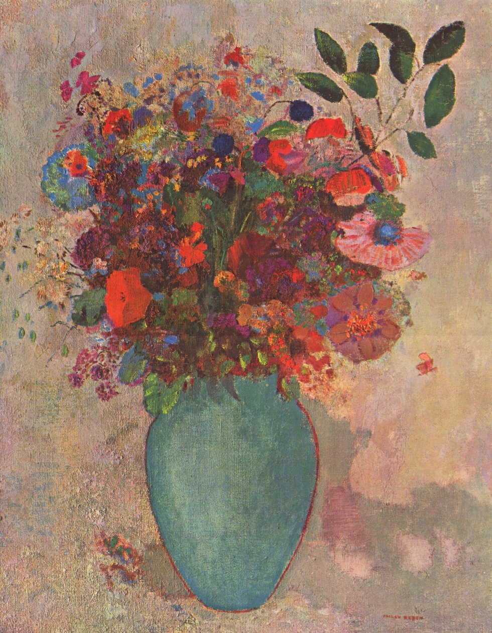 绿松石花瓶 作者 奥迪隆·雷顿（Odilon Redon）