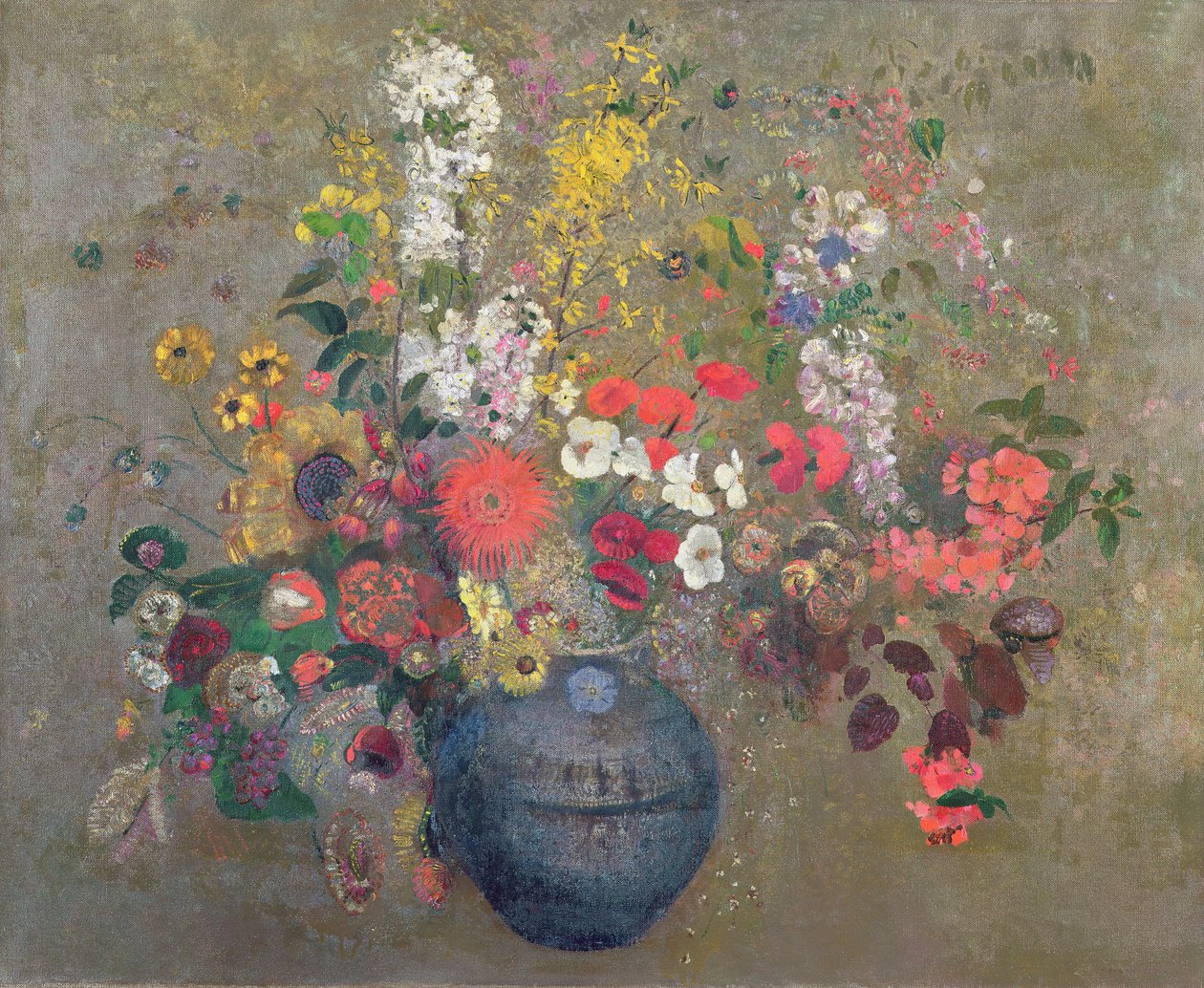 鲜花，1909年 作者 奥迪隆·雷顿（Odilon Redon）