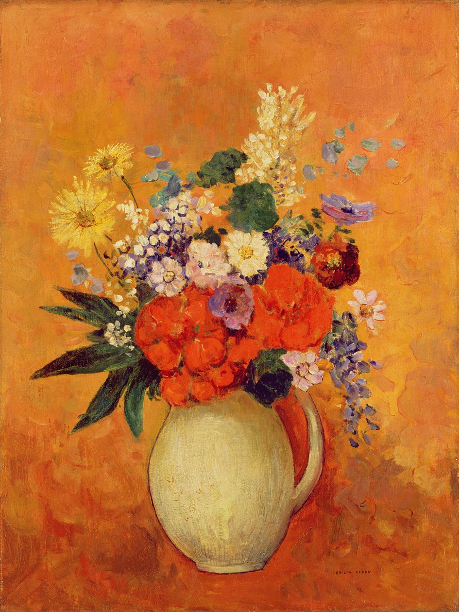鲜花，1910年 作者 奥迪隆·雷顿（Odilon Redon）