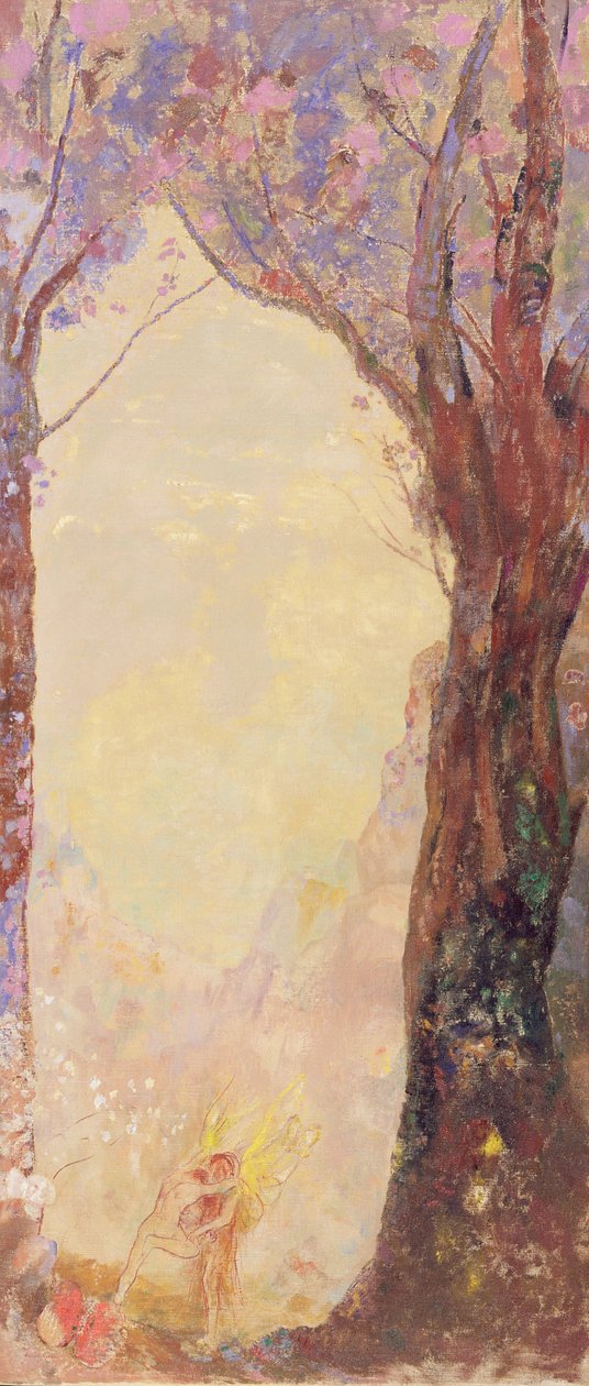 雅各布摔跤与天使，c.1905-10 作者 奥迪隆·雷顿（Odilon Redon）