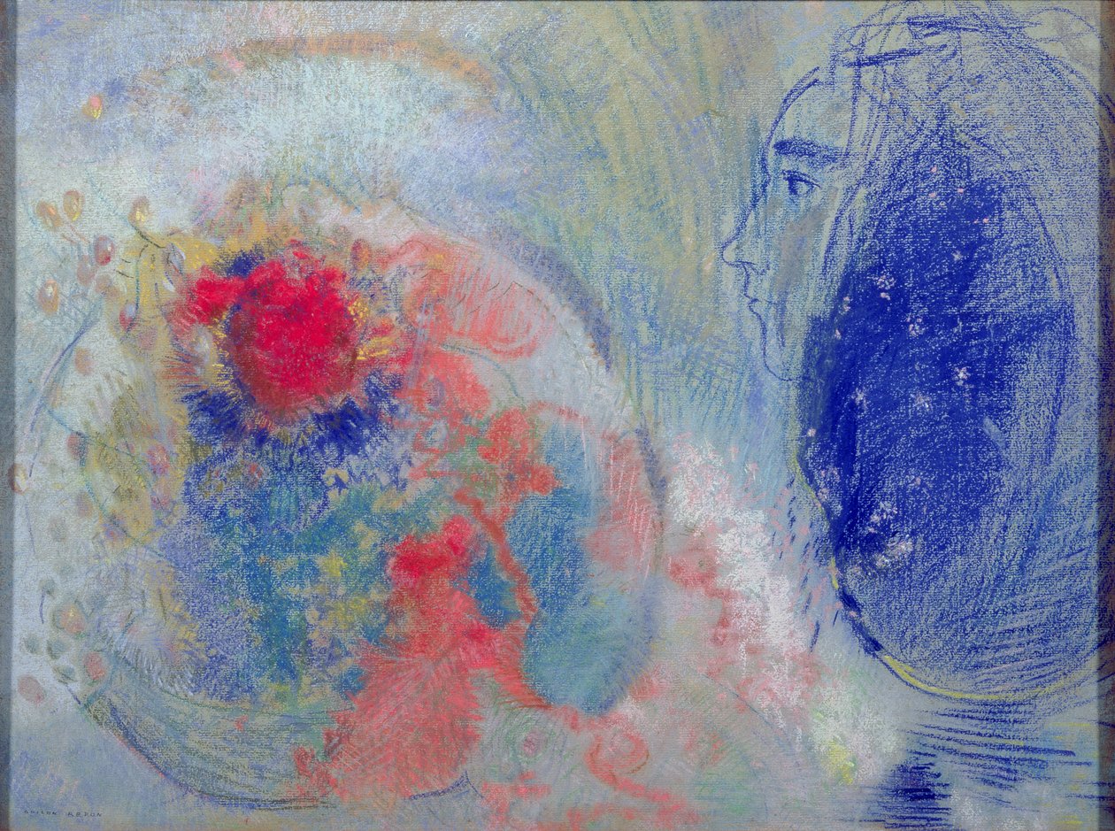 1908年至1111年的夜晚和白天（纸上粉彩） 作者 奥迪隆·雷顿（Odilon Redon）