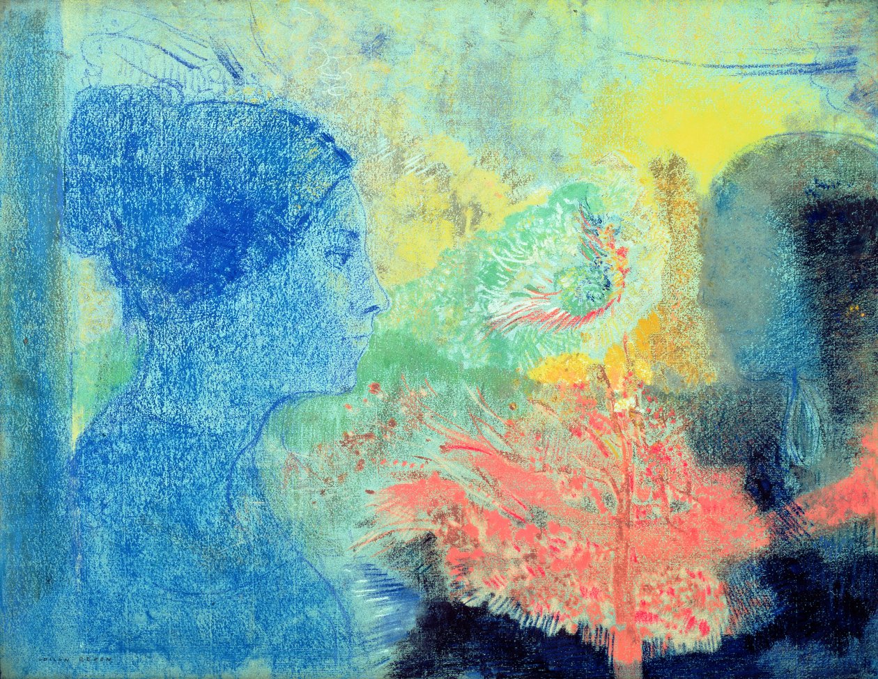 睡眠阴影（粉彩纸 作者 奥迪隆·雷顿（Odilon Redon）