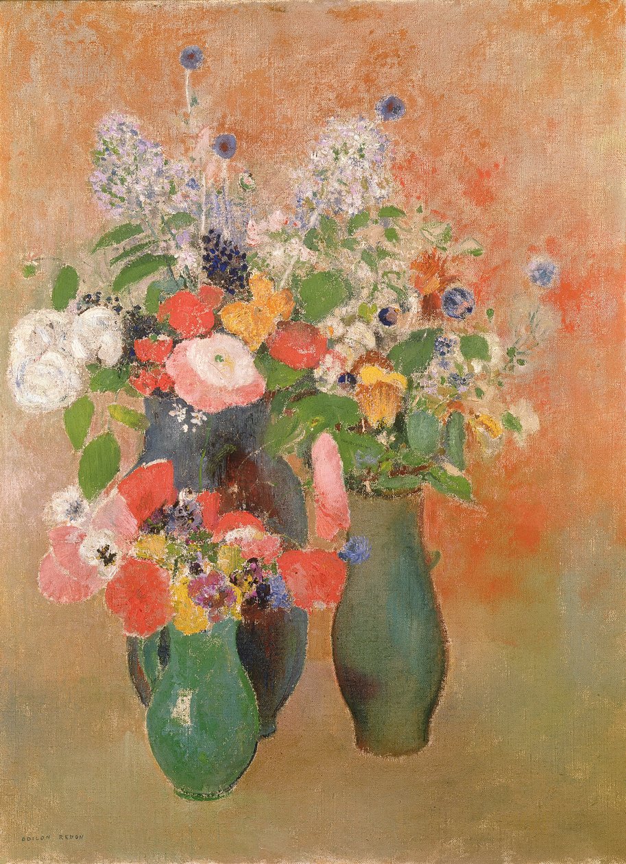 1910年的花卉静物 作者 奥迪隆·雷顿（Odilon Redon）