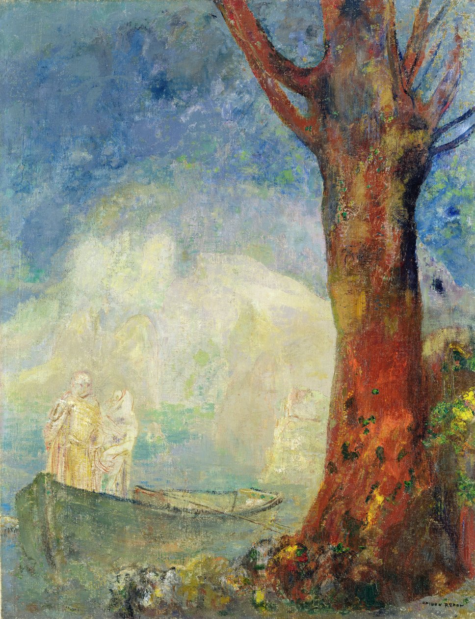 The Barque，c.1900 作者 奥迪隆·雷顿（Odilon Redon）