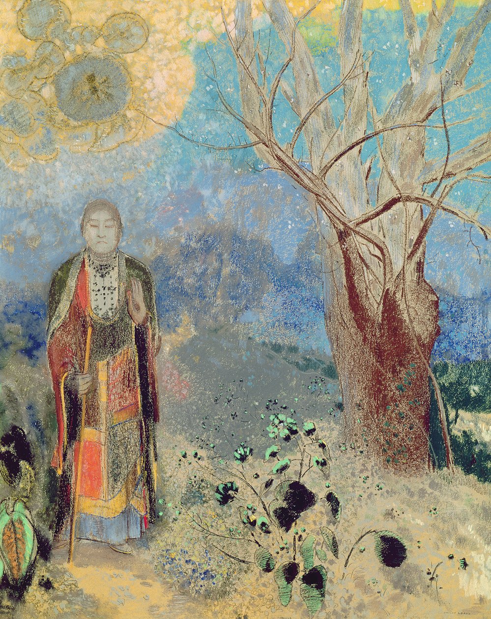 佛陀，1905年（纸上粉彩） 作者 奥迪隆·雷顿（Odilon Redon）
