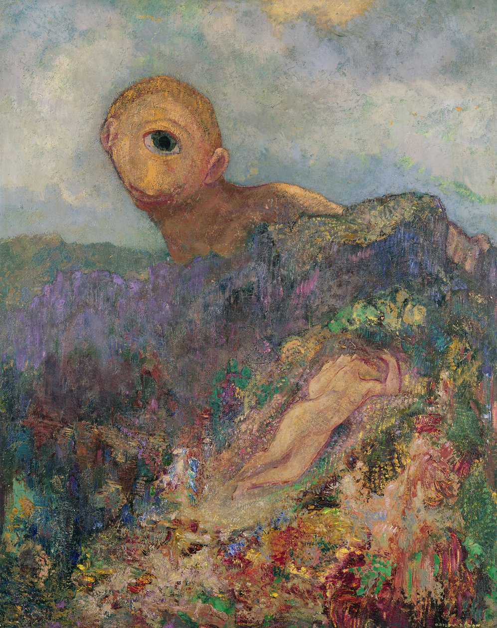 独眼巨人，c.1914 作者 奥迪隆·雷顿（Odilon Redon）