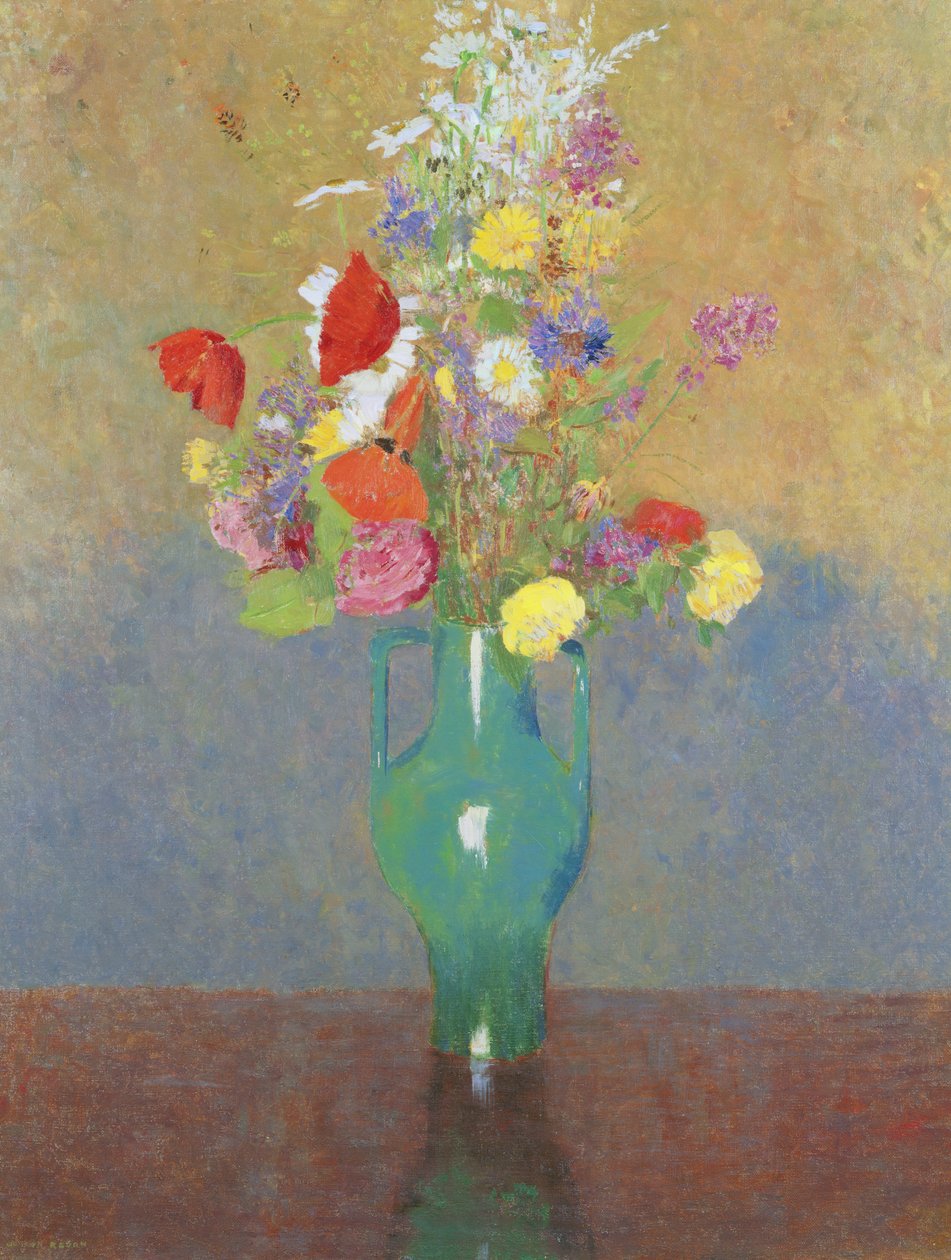 绿色花瓶，c.1900 作者 奥迪隆·雷顿（Odilon Redon）