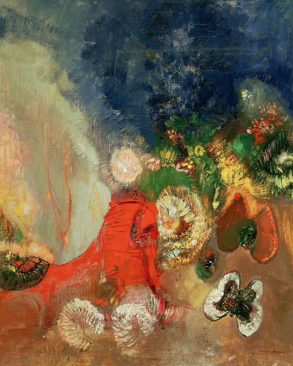 红狮身人面像，c.1912 作者 奥迪隆·雷顿（Odilon Redon）