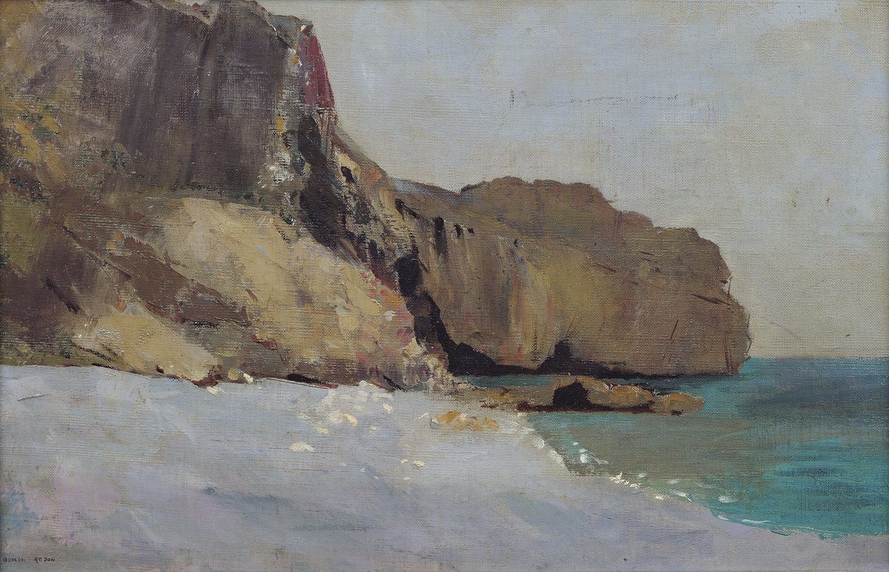 在鲁瓦扬附近的Vallieres的岩石 作者 奥迪隆·雷顿（Odilon Redon）