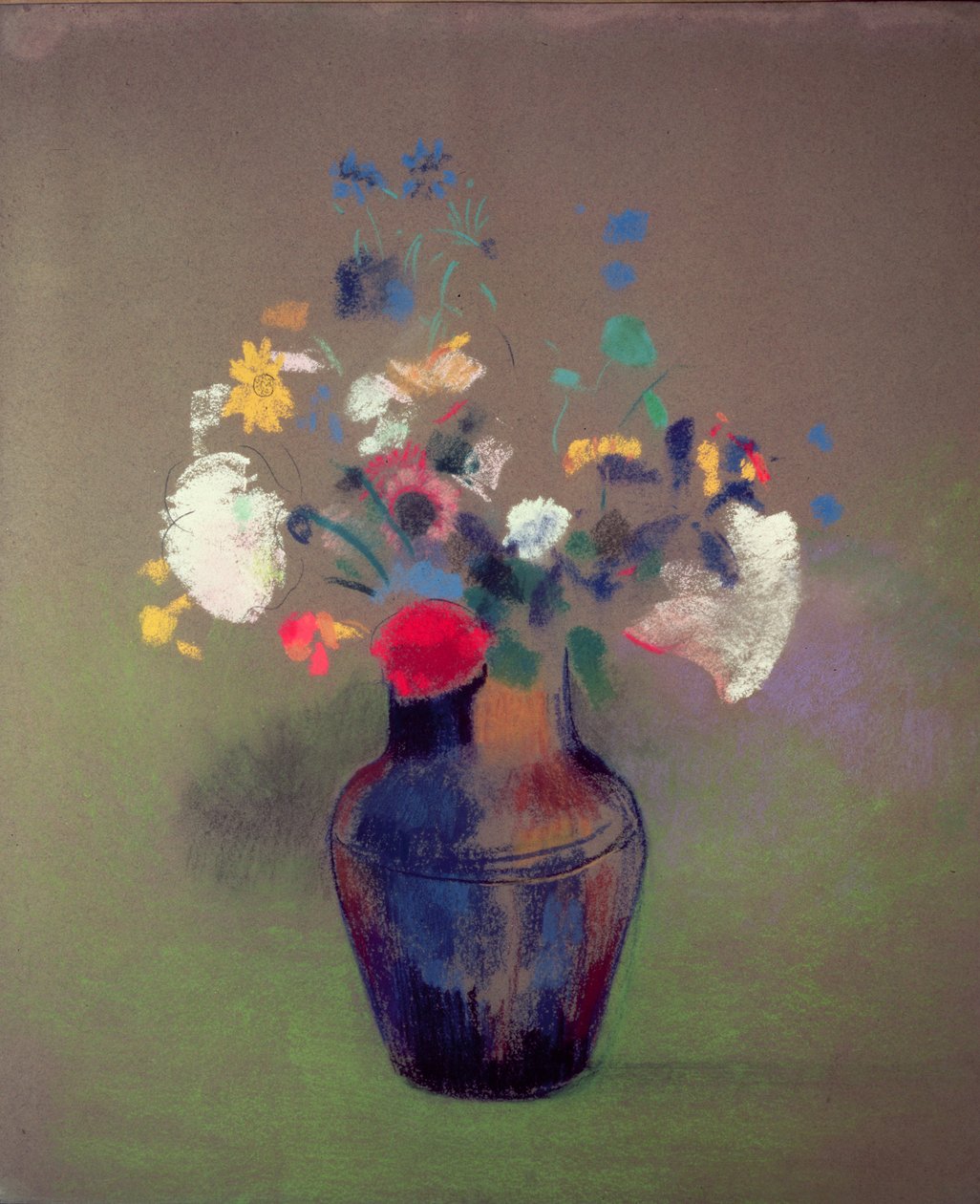 花瓶（纸上粉彩） 作者 奥迪隆·雷顿（Odilon Redon）