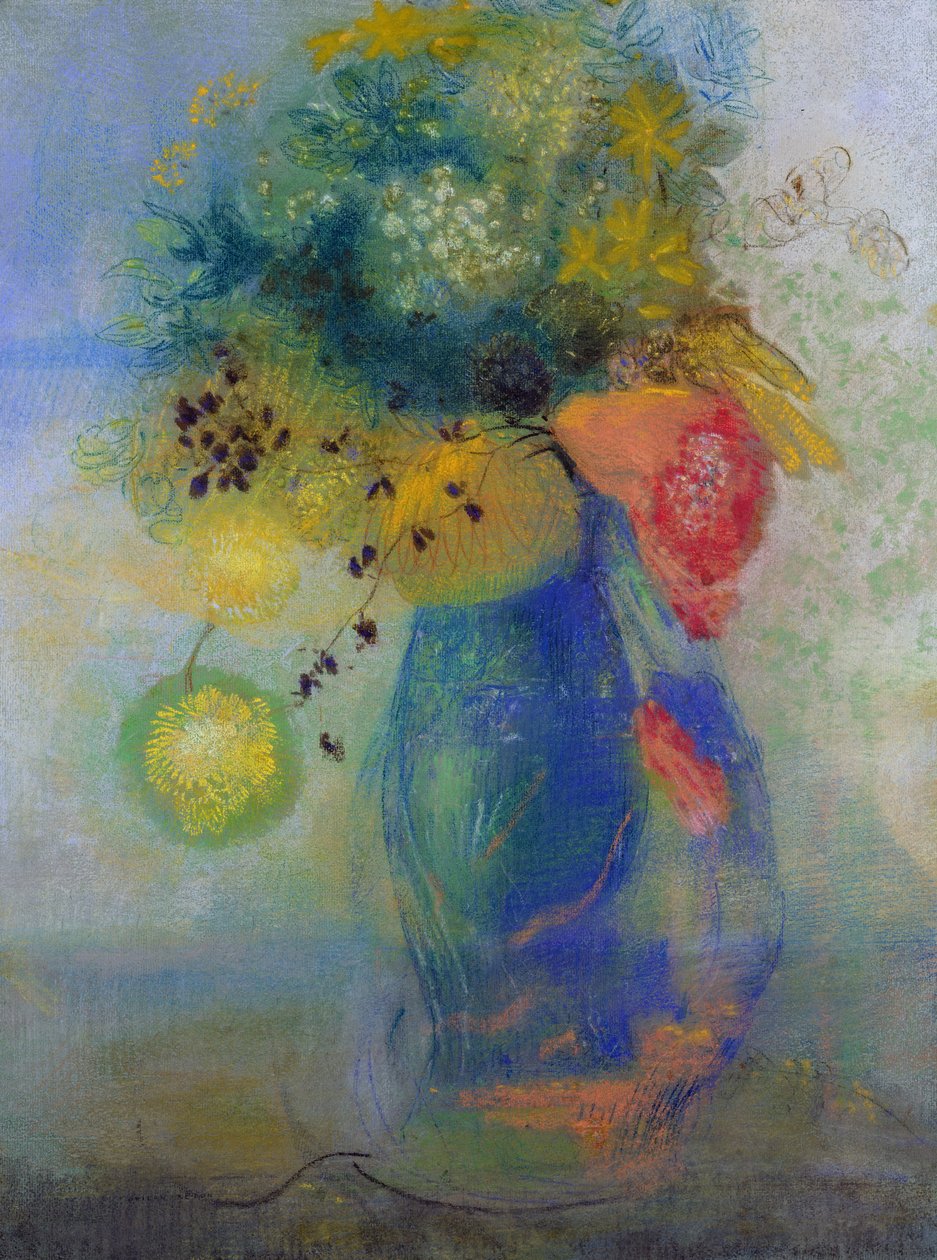 花瓶（粉彩） 作者 奥迪隆·雷顿（Odilon Redon）