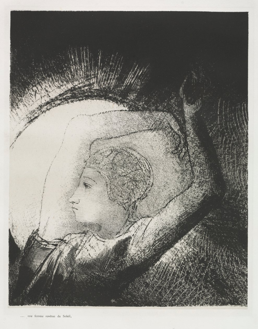 披着太阳的女人 作者 奥迪隆·雷顿（Odilon Redon）