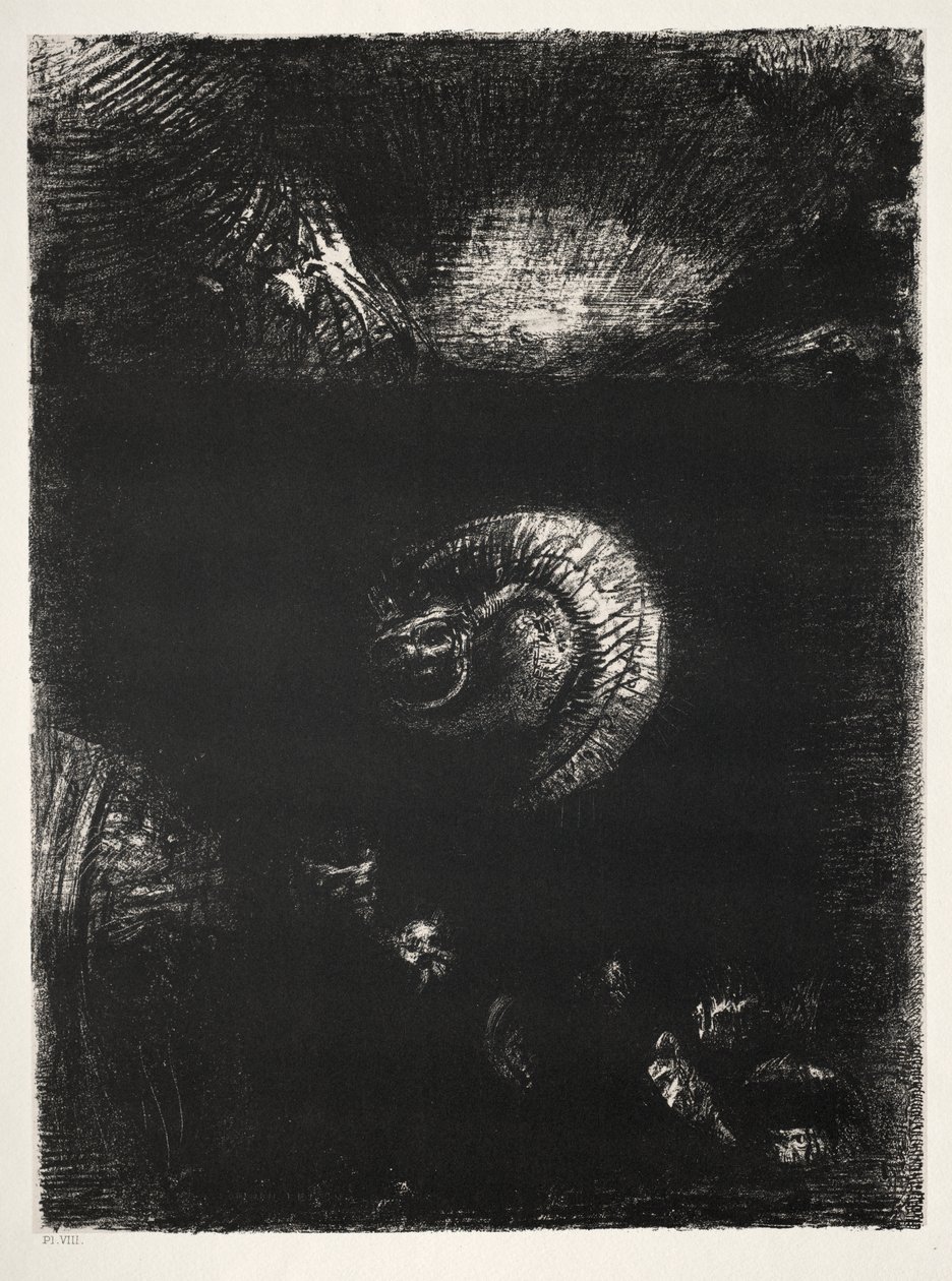 各种可怕的生物出现了 作者 奥迪隆·雷顿（Odilon Redon）