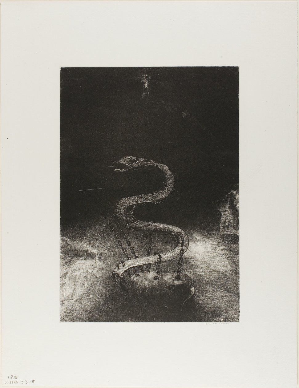将他束缚千年》，第 8 版，共 12 页 作者 奥迪隆·雷顿（Odilon Redon）