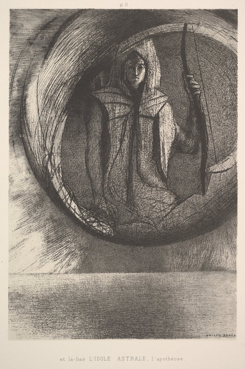 在那边，是1891年的星神偶像，神化。 作者 奥迪隆·雷顿（Odilon Redon）
