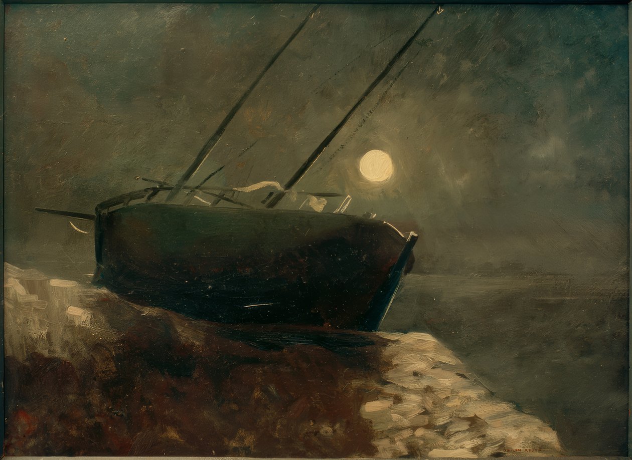月光下的船 作者 奥迪隆·雷顿（Odilon Redon）
