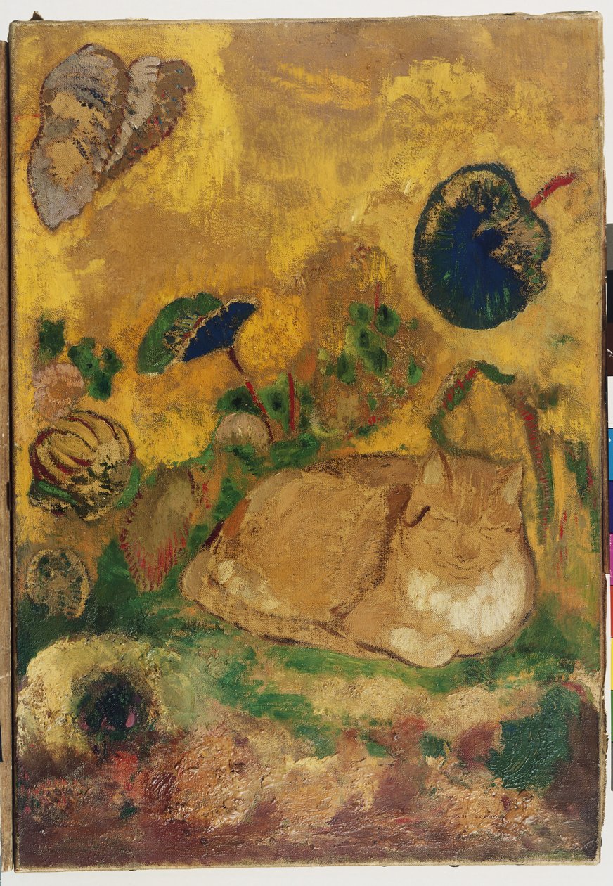 巴松：艺术家的猫，1905年 作者 奥迪隆·雷顿（Odilon Redon）