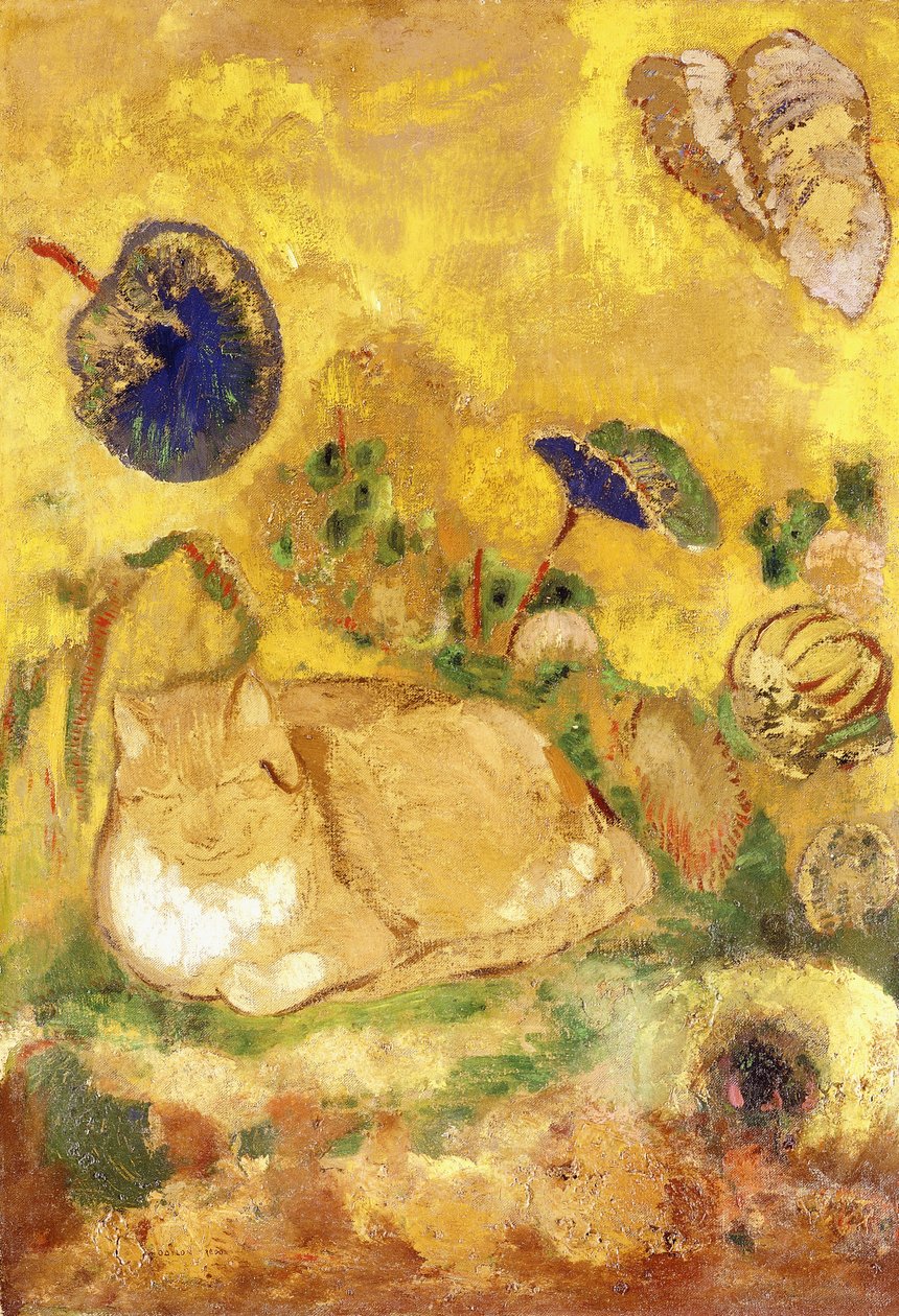 艺术家“猫”的巴松，艺术家“巴松，le Chat de l”，约1905年 作者 奥迪隆·雷顿（Odilon Redon）