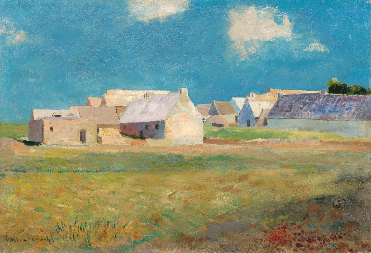 布列塔尼村，约1890年。 作者 奥迪隆·雷顿（Odilon Redon）