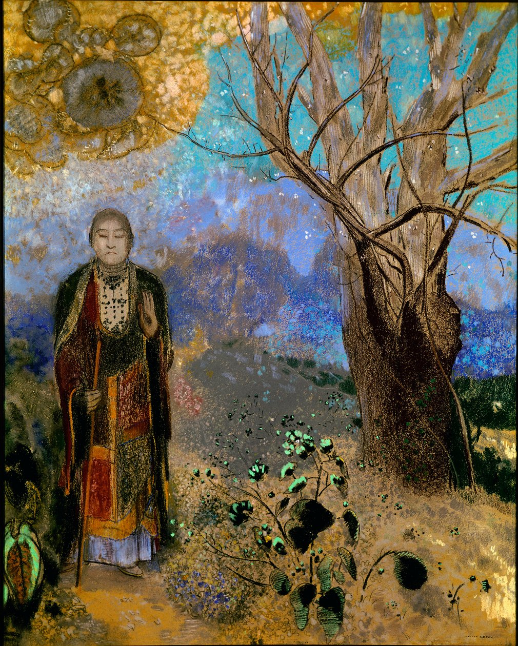 佛像（布面油画 作者 奥迪隆·雷顿（Odilon Redon）