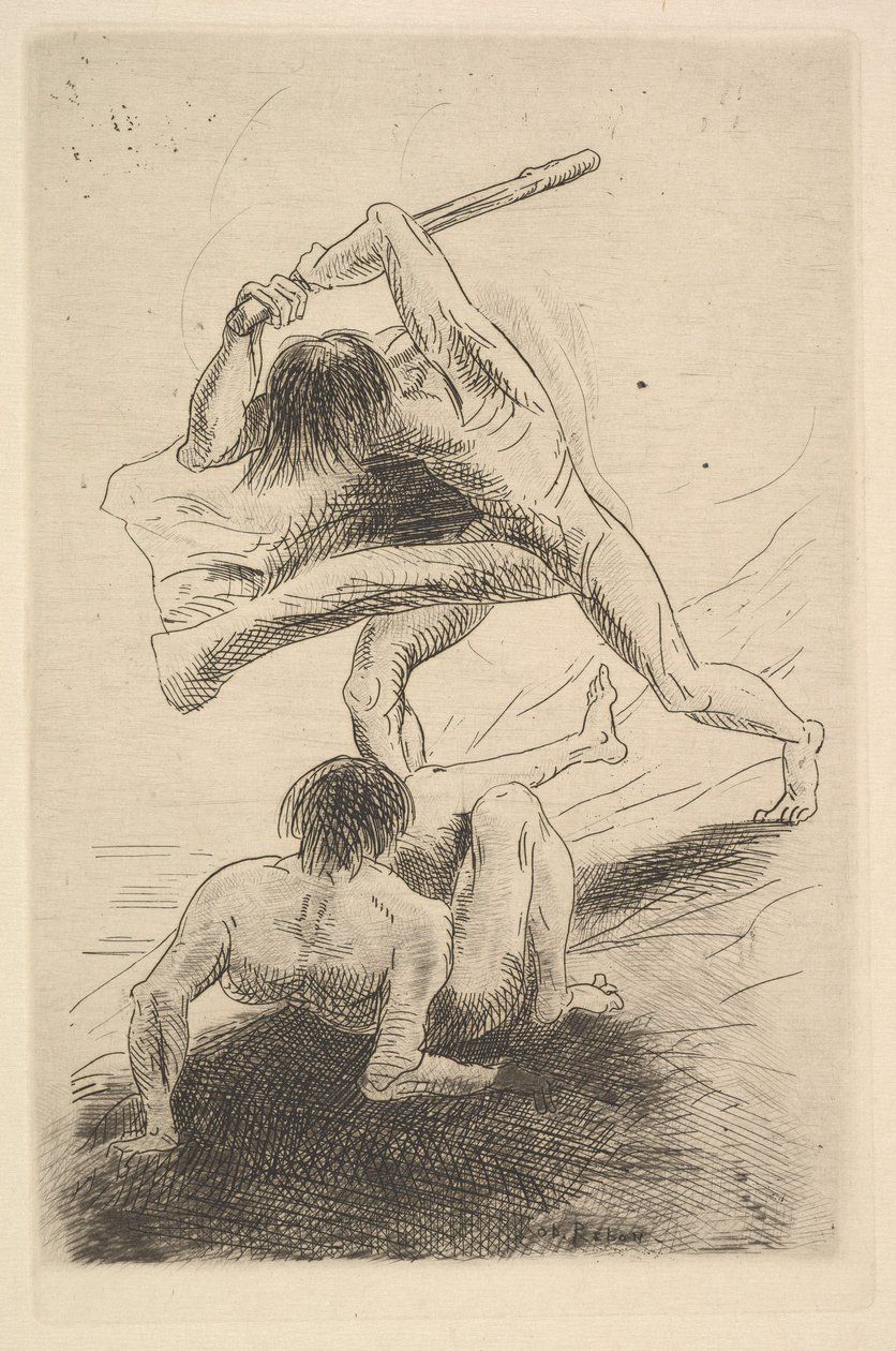 该隐和亚伯，1886年。 作者 奥迪隆·雷顿（Odilon Redon）