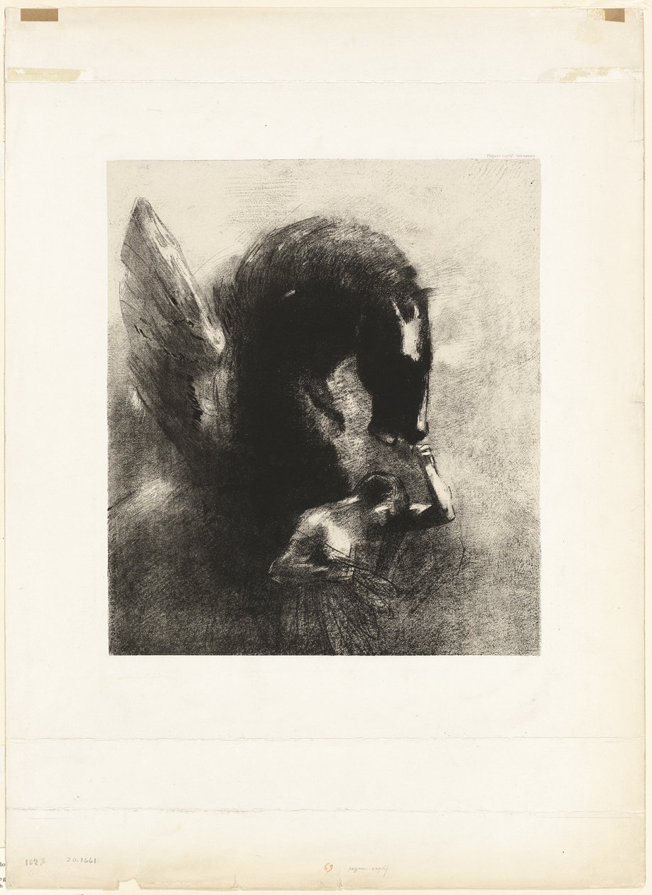 被囚禁的飞马 作者 奥迪隆·雷顿（Odilon Redon）