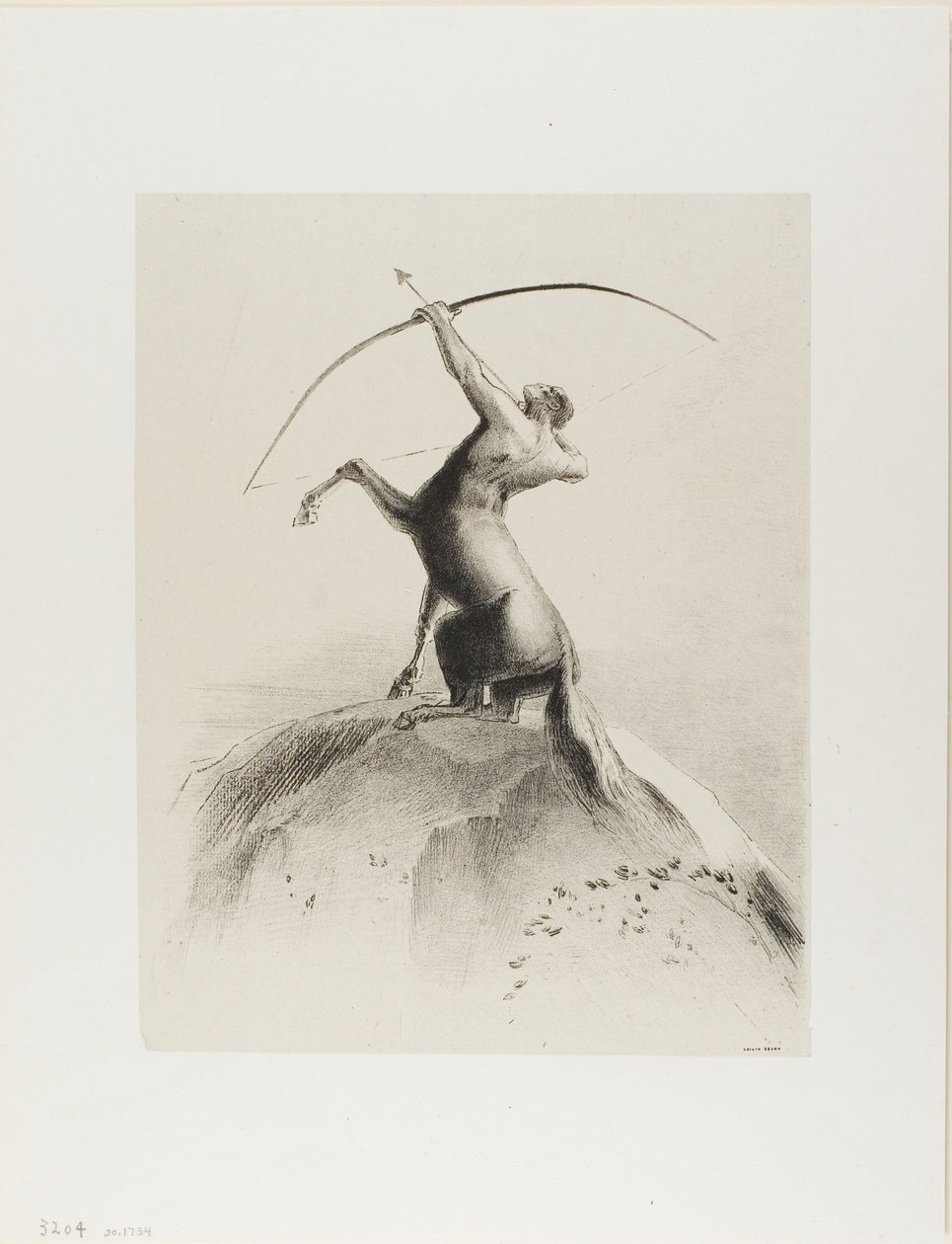 半人马瞄准云层 作者 奥迪隆·雷顿（Odilon Redon）