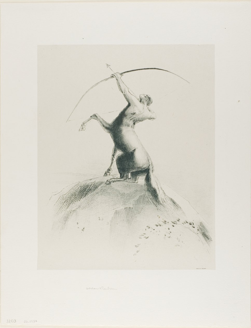 半人马瞄准云层 作者 奥迪隆·雷顿（Odilon Redon）