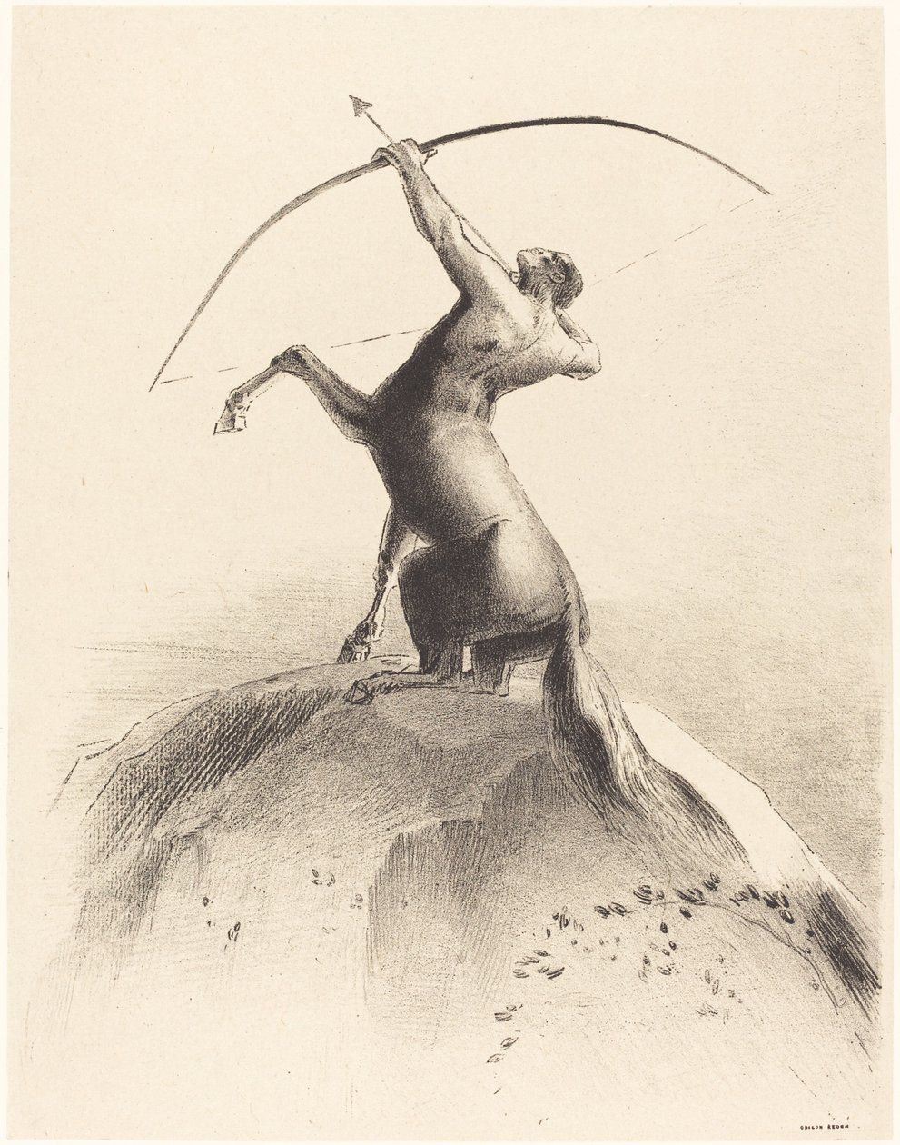 瞄准云层的半人马 (Centaur visant les Nues) 作者 奥迪隆·雷顿（Odilon Redon）
