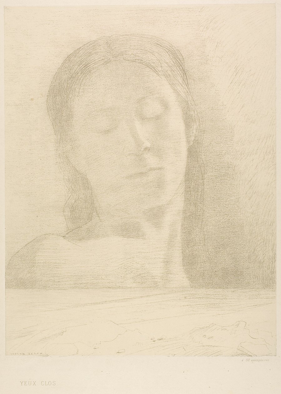 闭眼 作者 奥迪隆·雷顿（Odilon Redon）