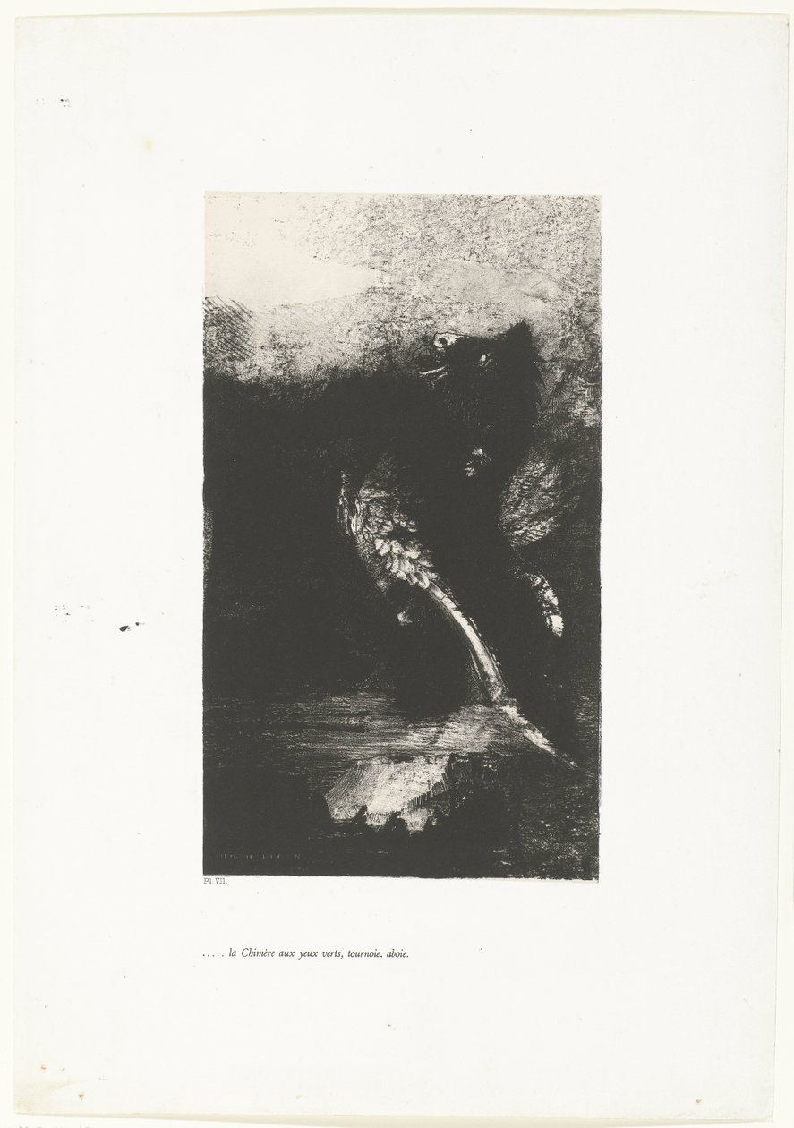 绿眼睛的奇美拉，尖叫，转身
...la Chimère aux yeux verts, tournoie, aboie（作品名称）
圣安东尼的诱惑（1）（系列标题）
圣安东尼的诱惑（系列标题） 作者 奥迪隆·雷顿（Odilon Redon）